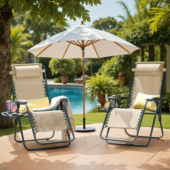 homall-patio-furniture-zero-gravity-liegestuhl-braun-2er-set image 1