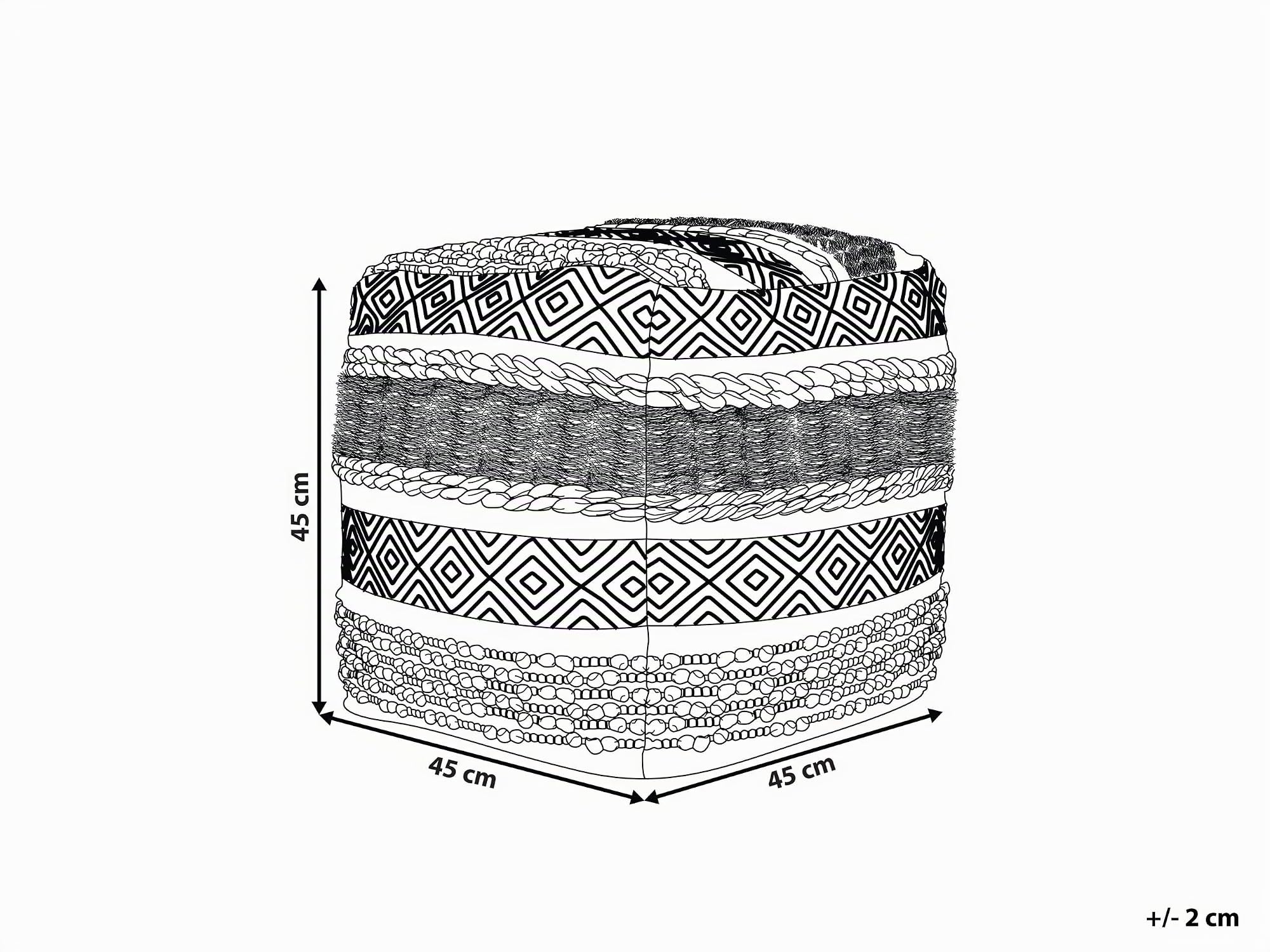beliani-kanam-pouf-50x50-cremewei-baumwolle-boho image 3