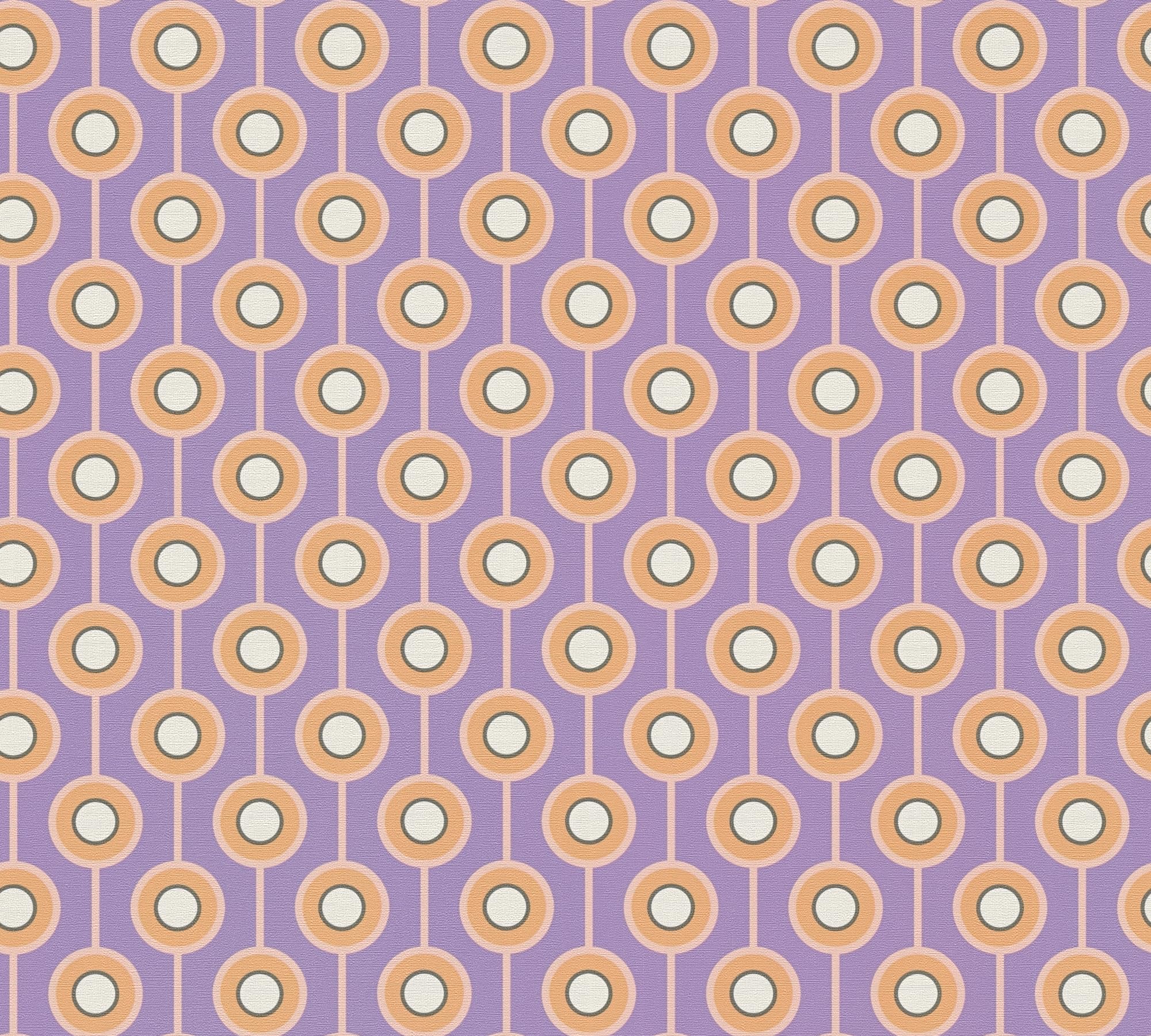 a-s-cr-ation-tapeten-retro-grafik-vliestapete-lila-orange-beige image 2