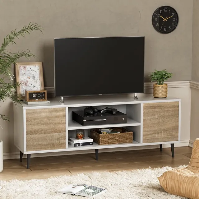 homall-tv-stand-lowboard-f-r-65-zoll-beige-holz image 1