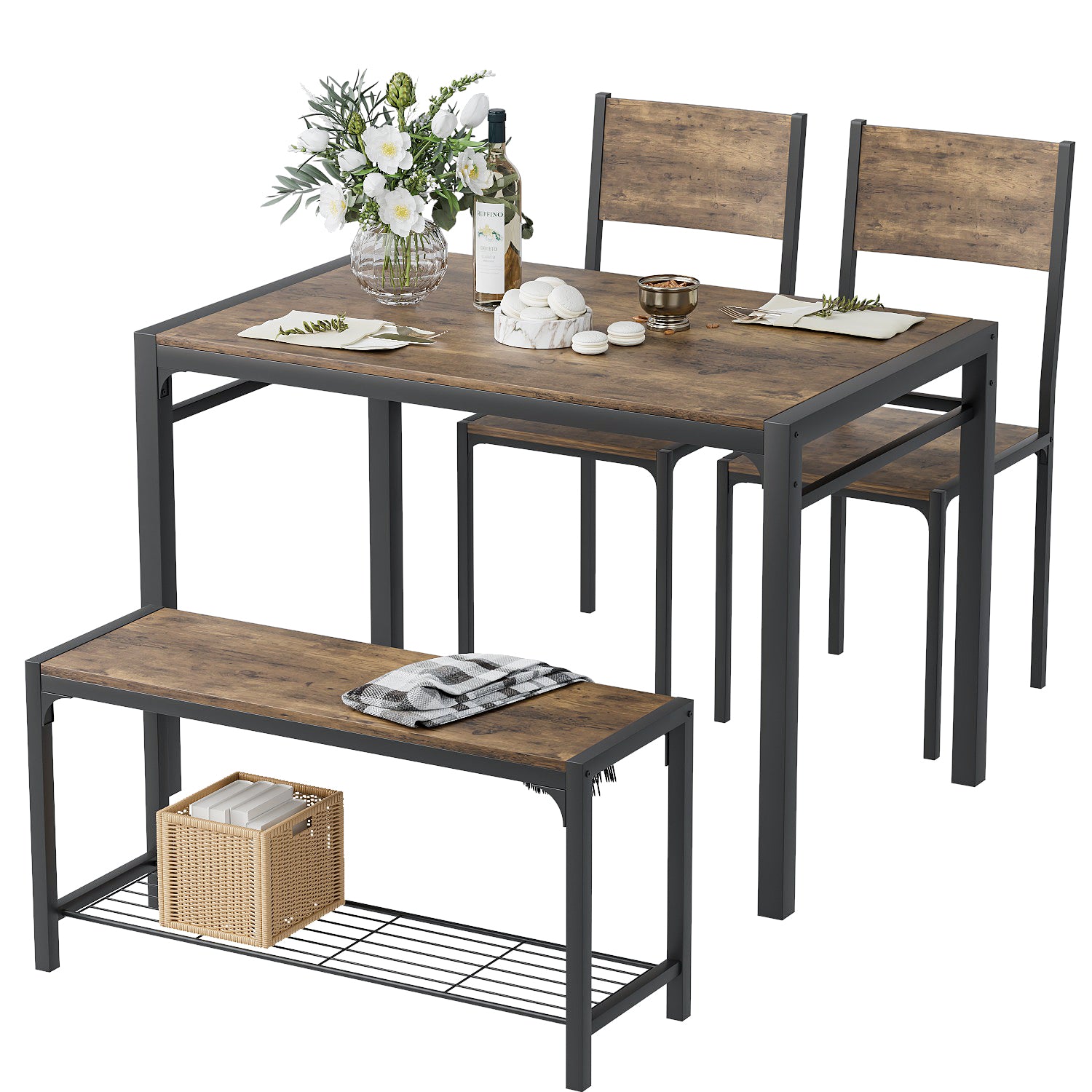homall-patio-furniture-essgruppe-grau-4-teilig-mit-bank image 8