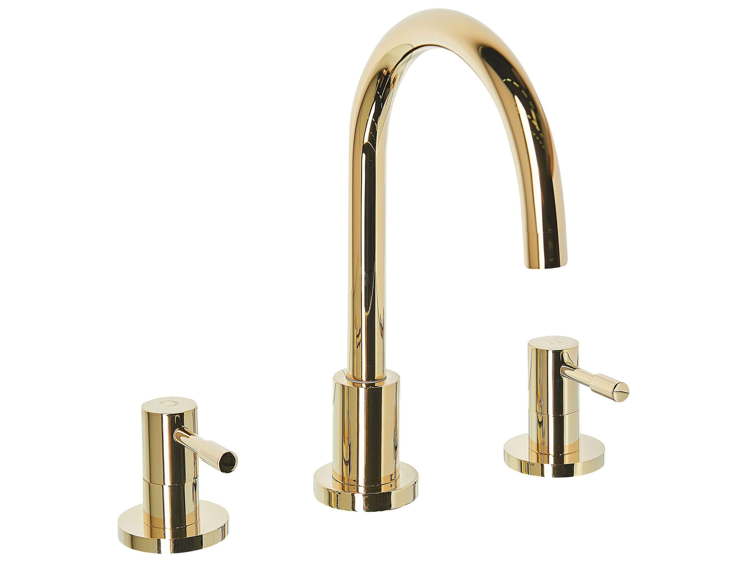beliani-sipi-waschbeckenarmatur-gold-3-loch-mit-2-griffen image 1