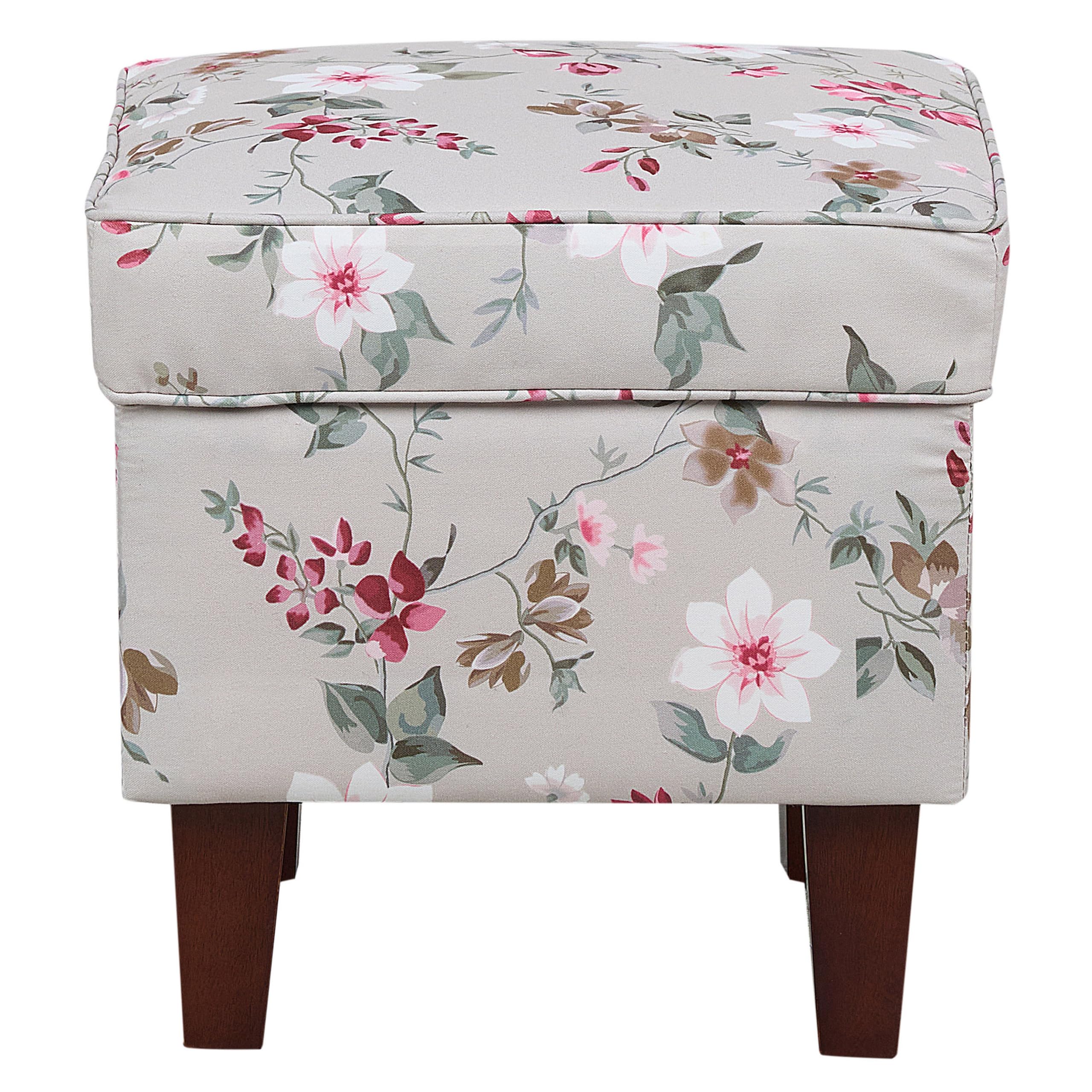 beliani-hamar-sessel-mit-hocker-hellgrau-blumenmuster-stoff image 8