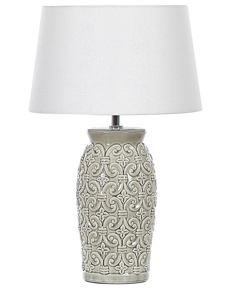 beliani-khoper-tischlampe-grau-wei-keramik-48-cm-e27 image 1