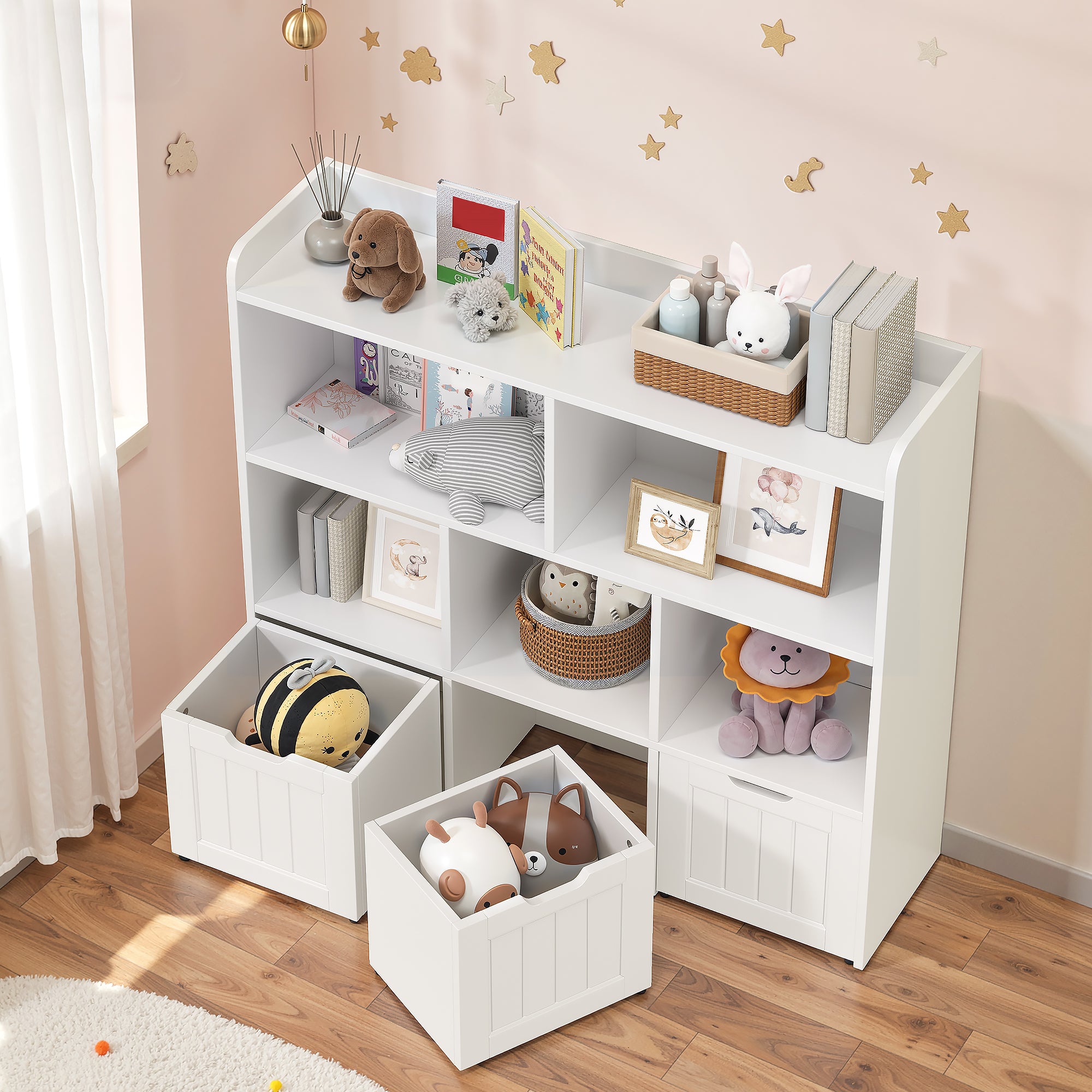 bealife-ap81-spielzeugschrank-wei-100cm-mdf-kinderregal image 4