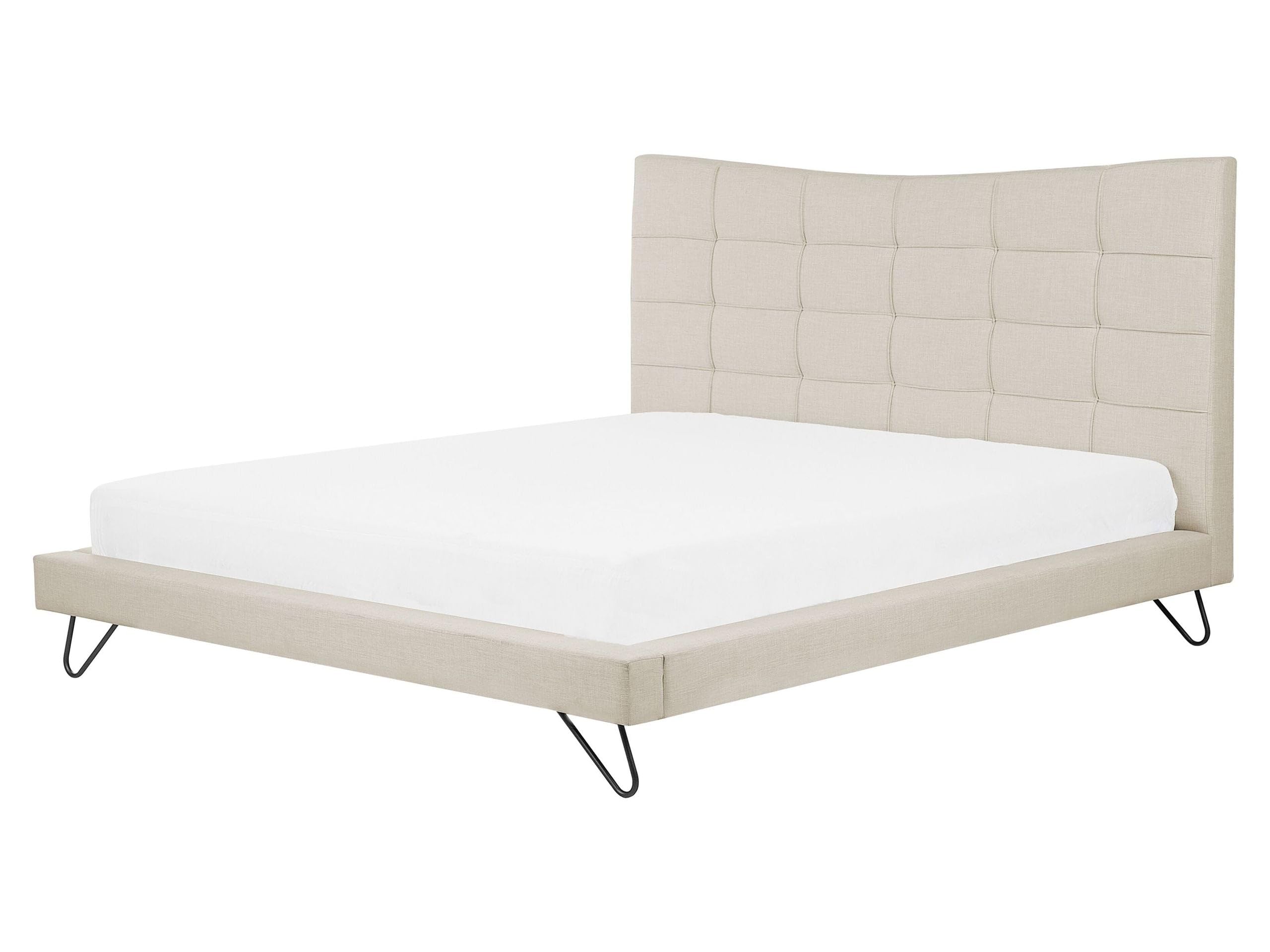 beliani-lannion-polsterbett-160x200-beige-leinenoptik-mit-lattenrost image 1