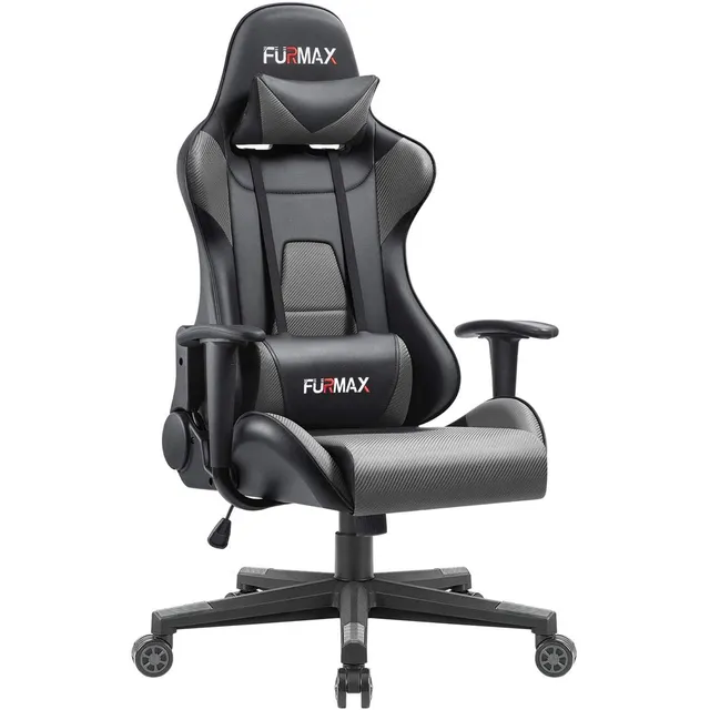 homall-gaming-b-rostuhl-racing-schwarz-grau-kunstleder image 1