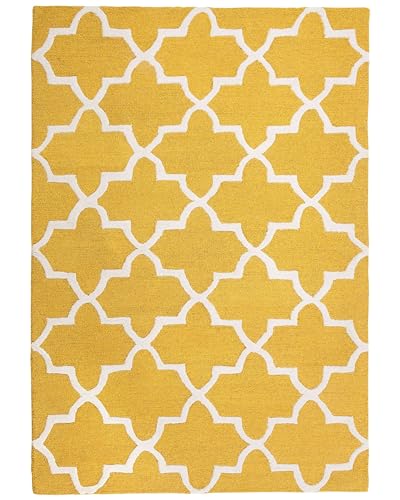 beliani-teppiche-wollteppich-gelb-beige-160x230-cm-kurzflor image 7