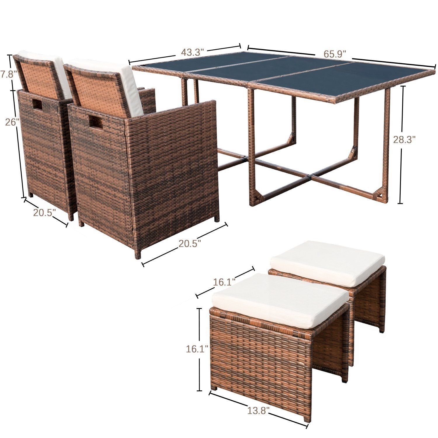 homall-patio-furniture-11-tlg-rattan-essgruppe-mit-glastisch image 7