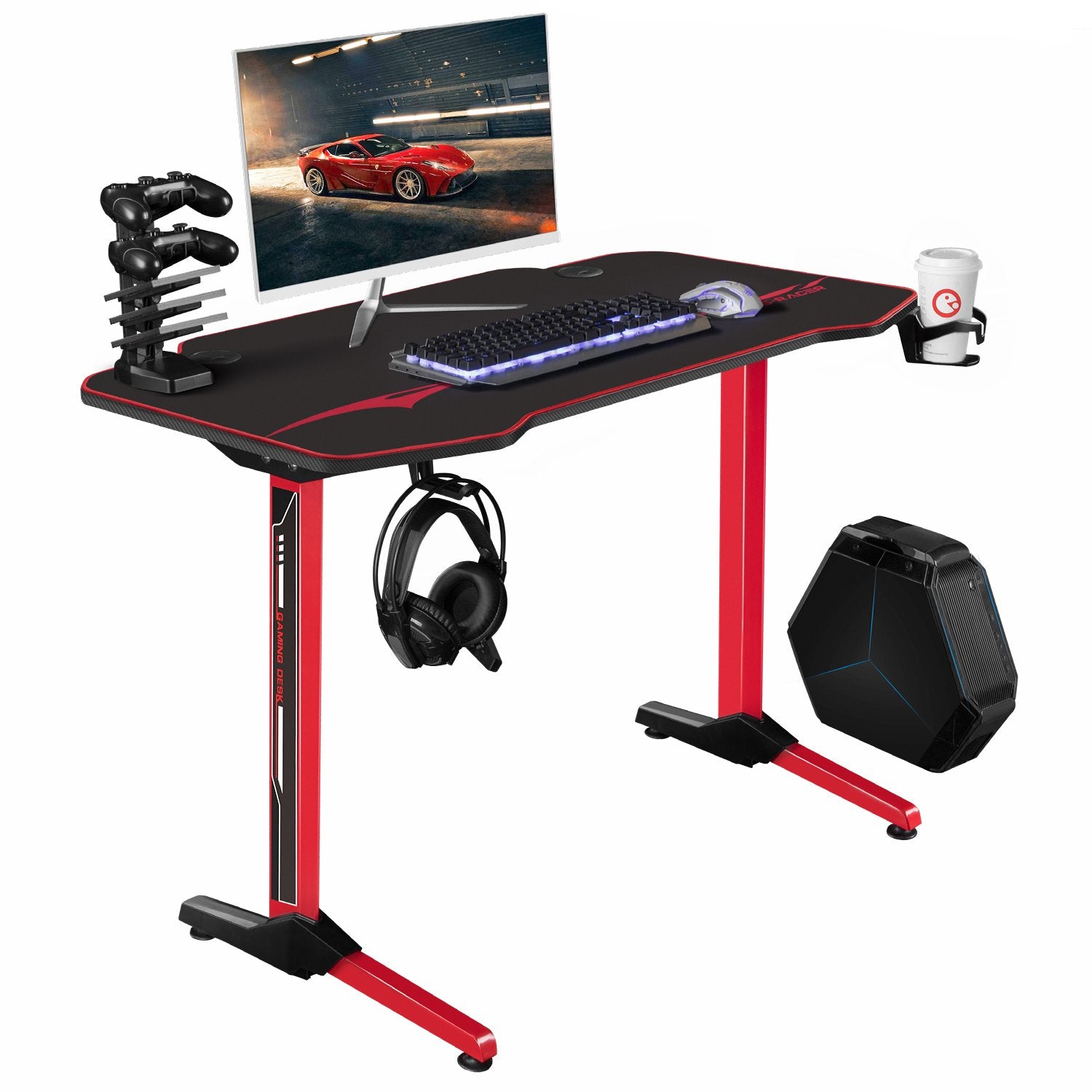 homall-gaming-desk-schreibtisch-55-zoll-schwarz image 1