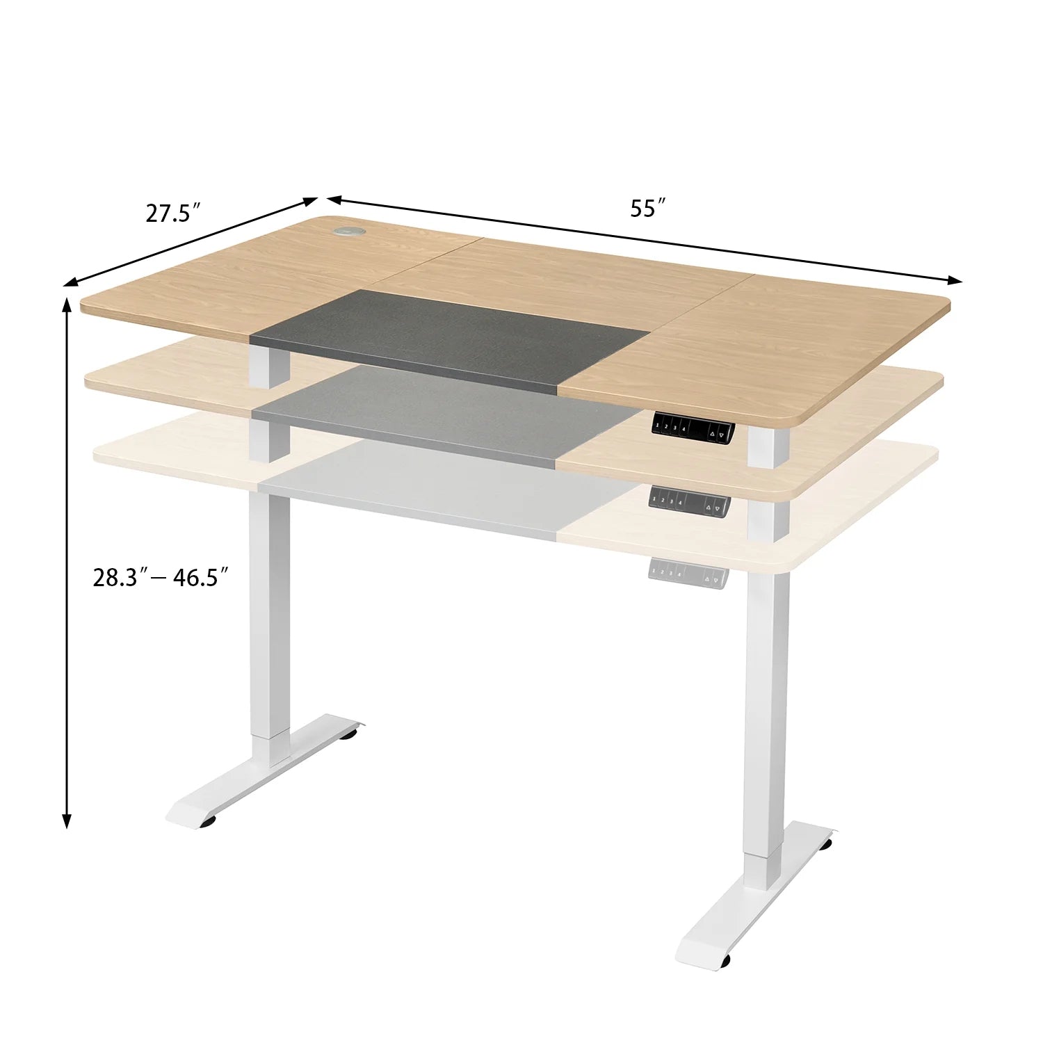 homall-standing-desk-stehschreibtisch-140cm-holz-memory image 6
