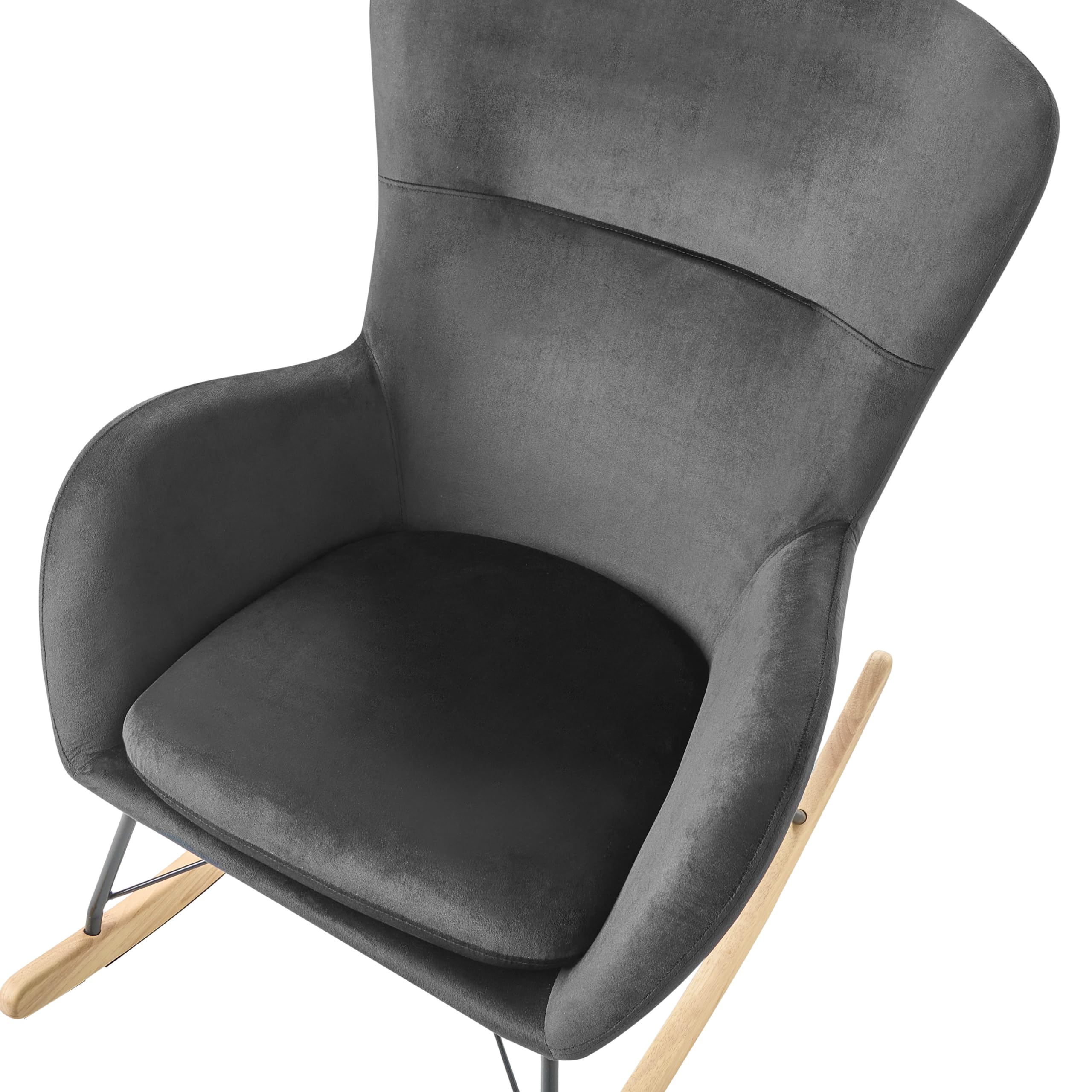 beliani-ellan-schaukelsessel-schwarz-samt-bambuskufen image 6
