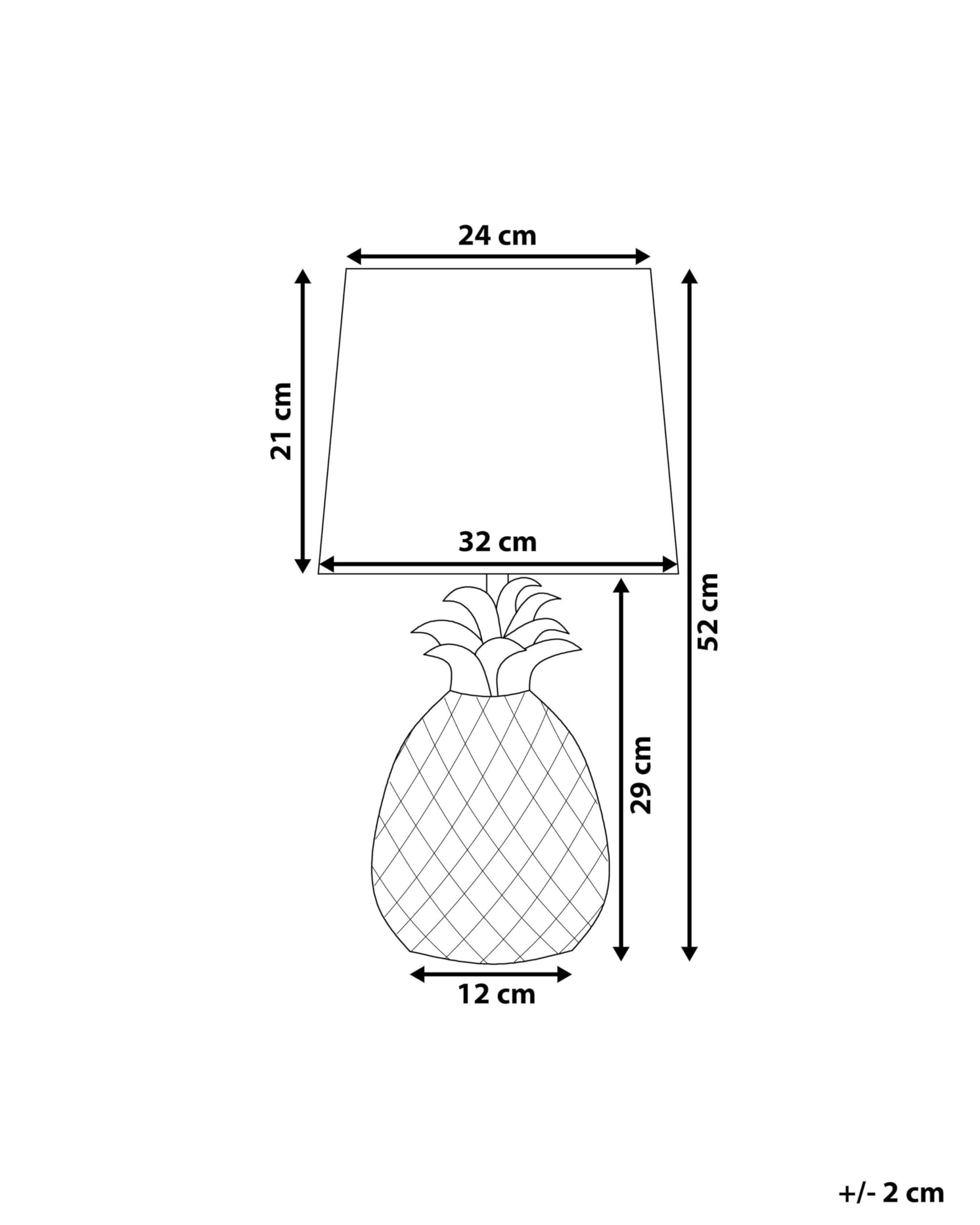 beliani-ananas-tischleuchte-silber-wei-keramik-52-cm image 3