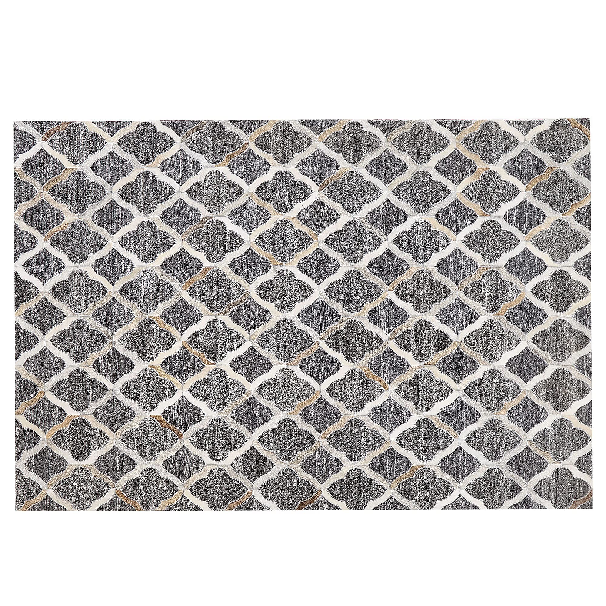 beliani-rolunay-teppich-140x200-cm-grau-beige-leder-patchwork image 5