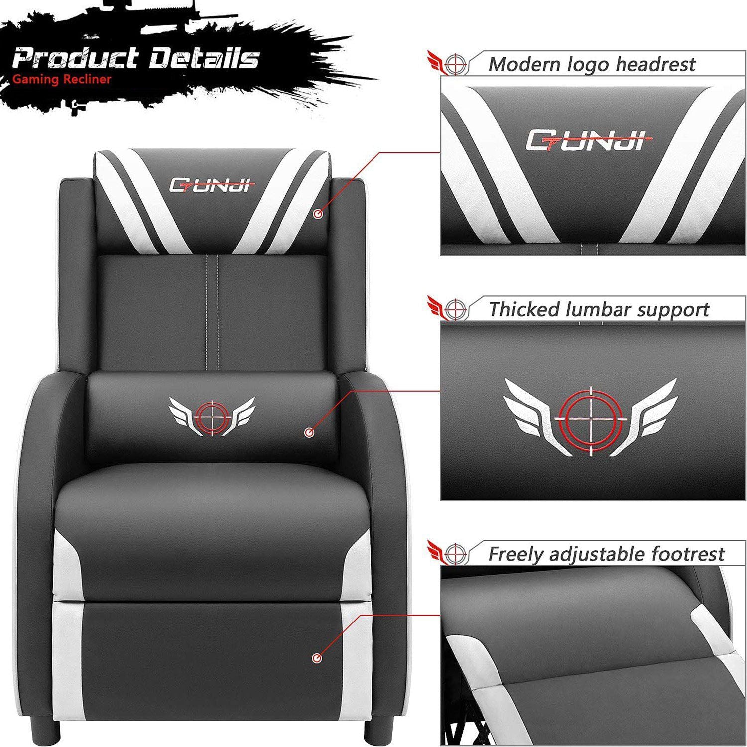 homall-gaming-recliner-relaxsessel-kunstleder-blau-165-grad image 4