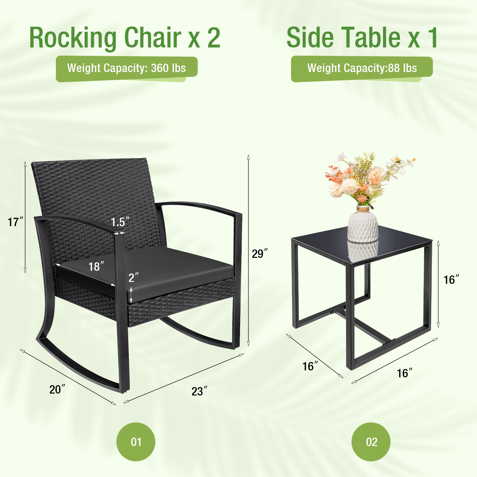 homall-patio-furniture-set-3-teilig-schwarz-schaukel image 4