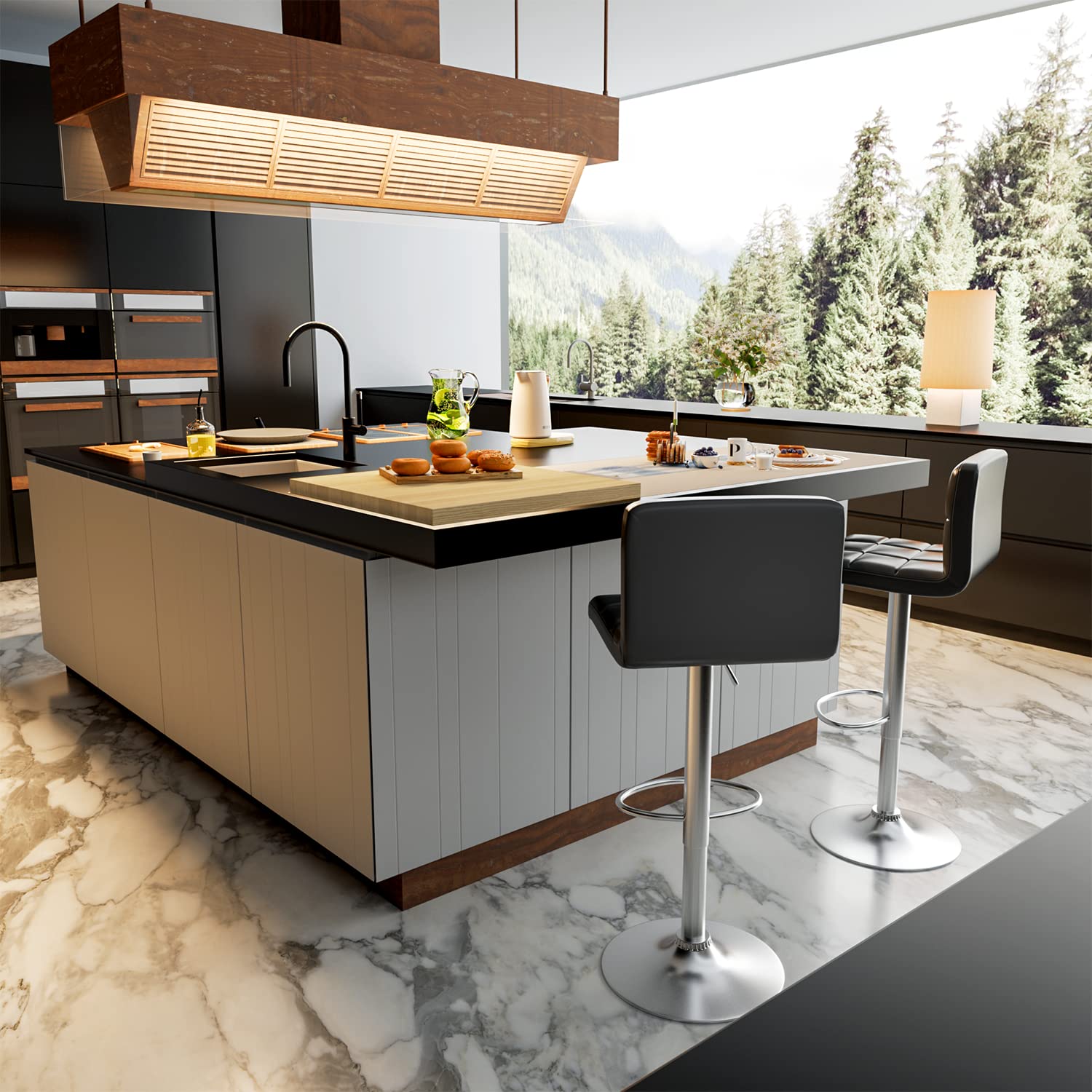 homall-bar-stool-barhocker-schwarz-2er-set-h-henverstellbar-3 image 4