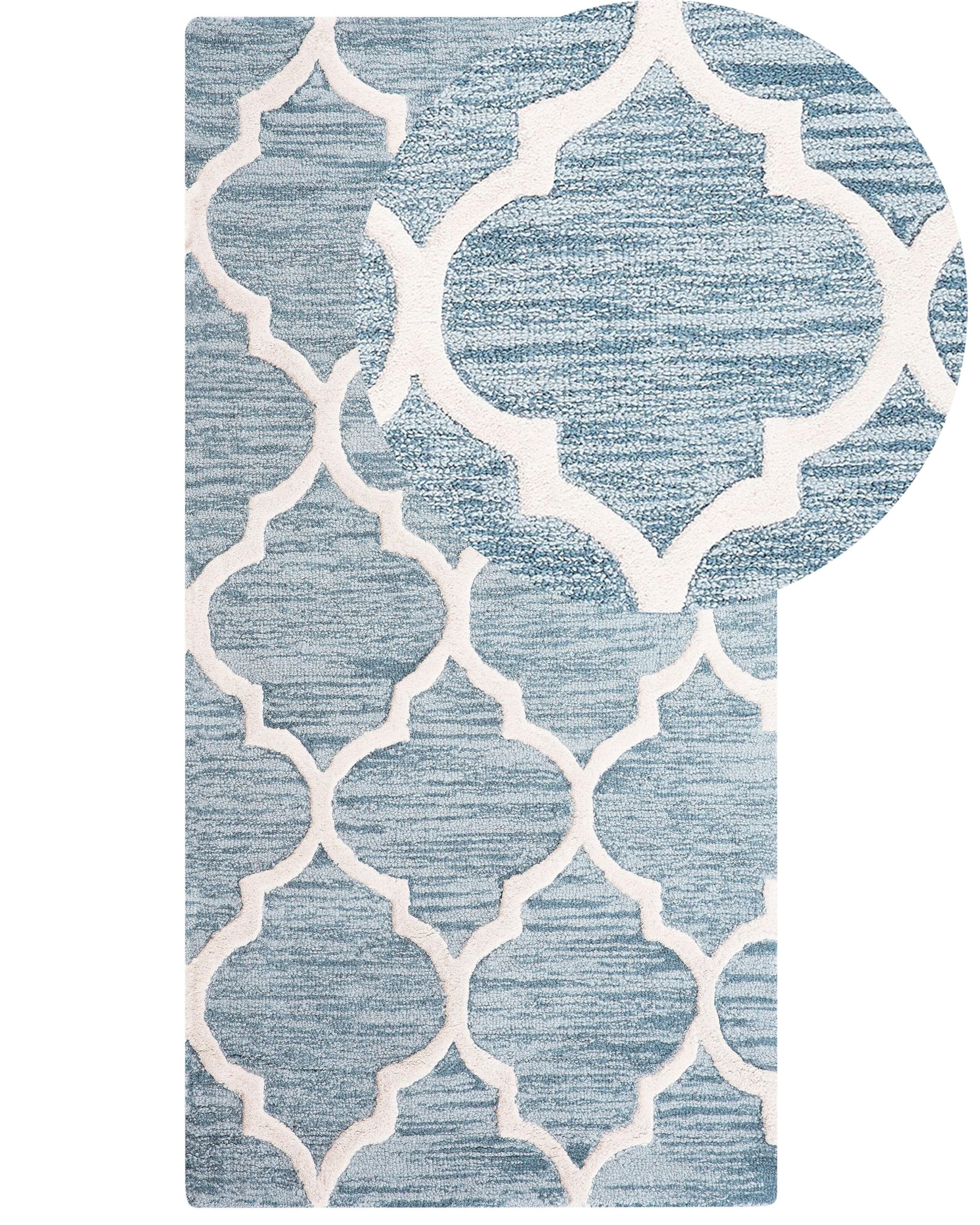 beliani-yalova-wollteppich-hellblau-80x150-cm image 1