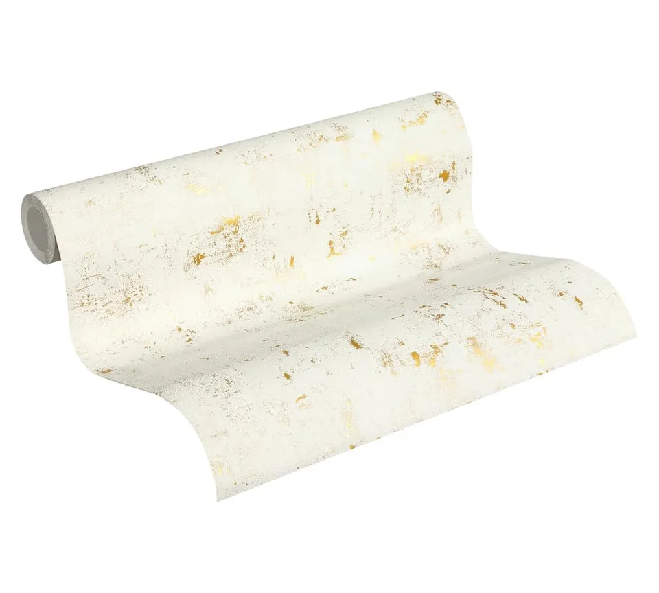 a-s-cr-ation-230775-vliestapete-used-look-wei-gold-10-05-m image 1