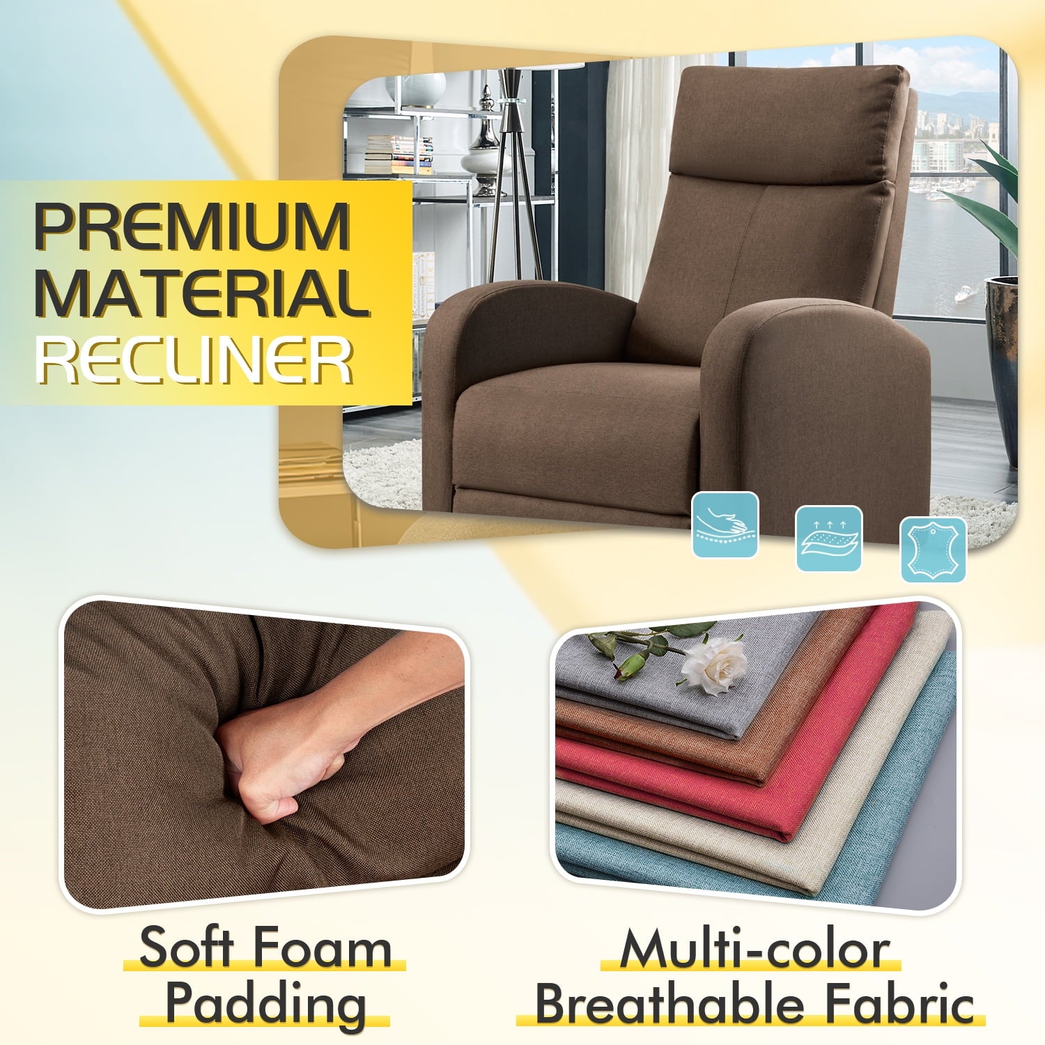homall-sessel-stoff-beige-verstellbar-fernsehsessel image 4