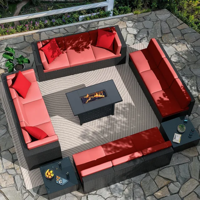 homall-patio-furniture-rattan-lounge-set-8-tlg-feuertisch-beige image 1