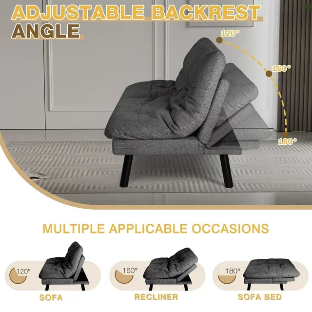 homall-sofa-schlafsofa-verstellbar-dunkelgrau-memory-schaum image 1