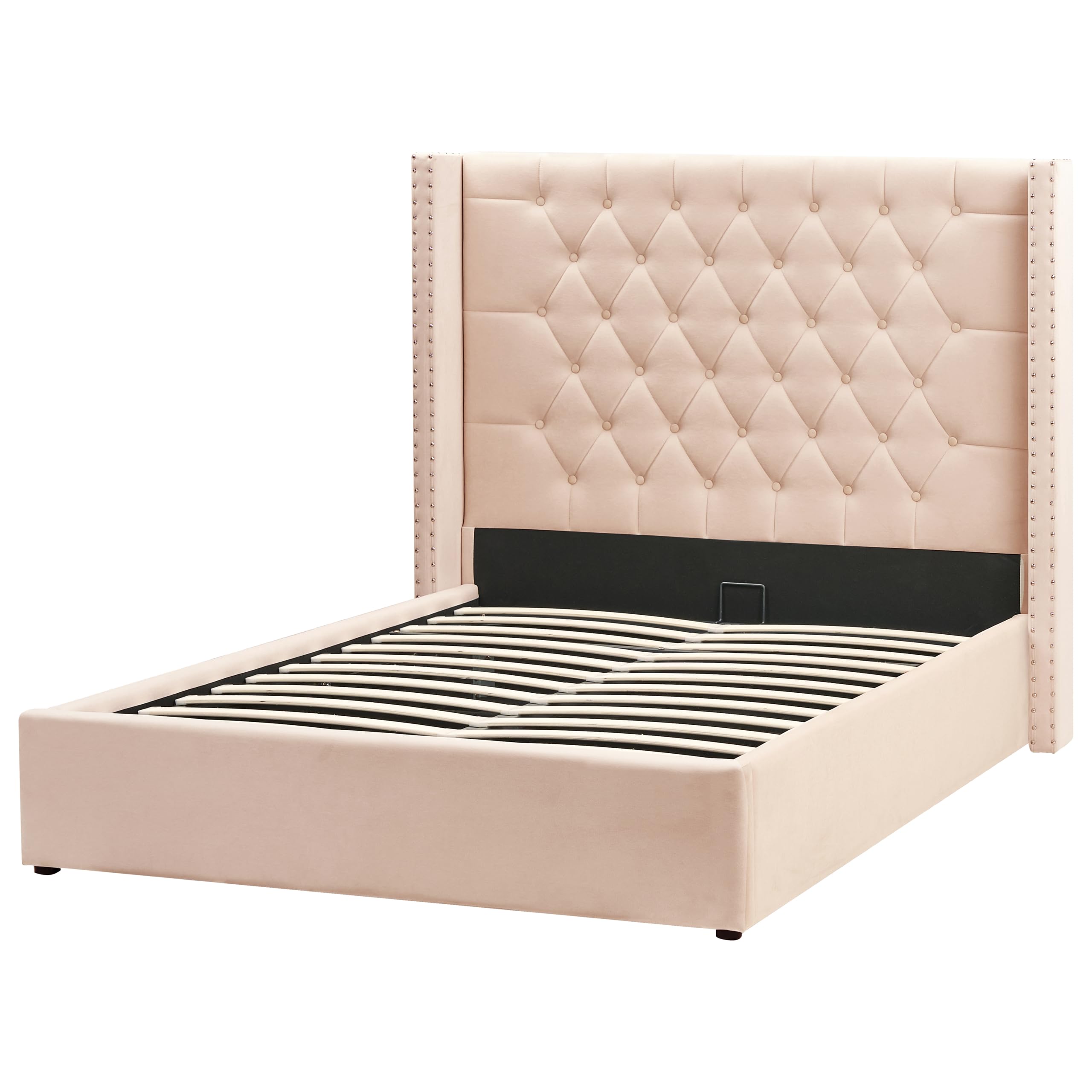 beliani-lubbon-polsterbett-140x200-beige-samt-mit-bettkasten image 4
