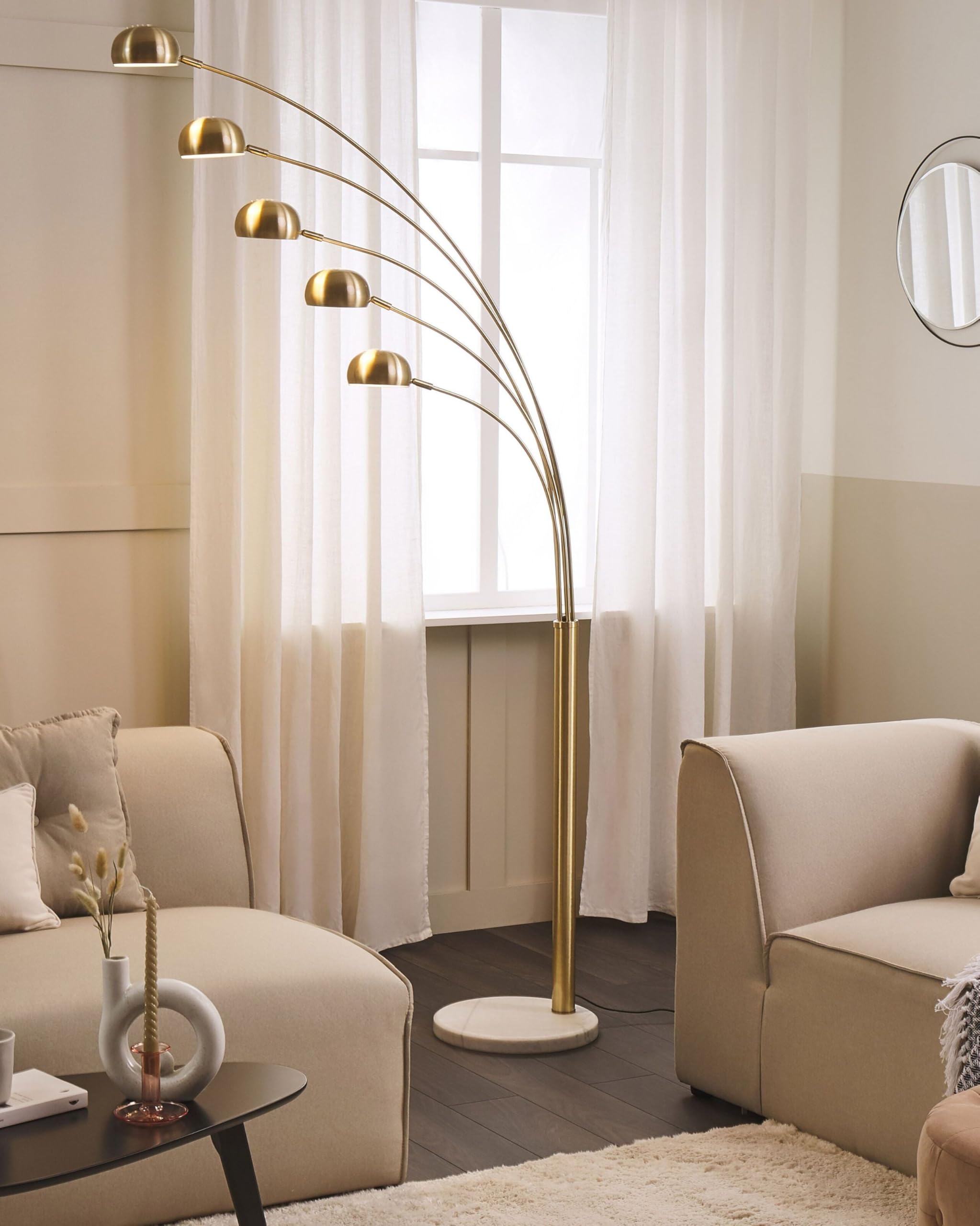 beliani-flinders-stehlampe-5-flammig-gold-metall-212-cm image 2