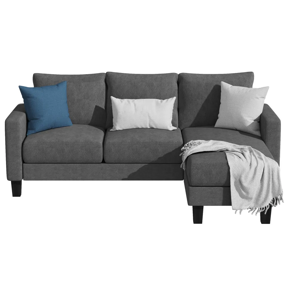 homall-sofa-ecksofa-l-form-grau-mit-ottomane-leinenstoff image 1