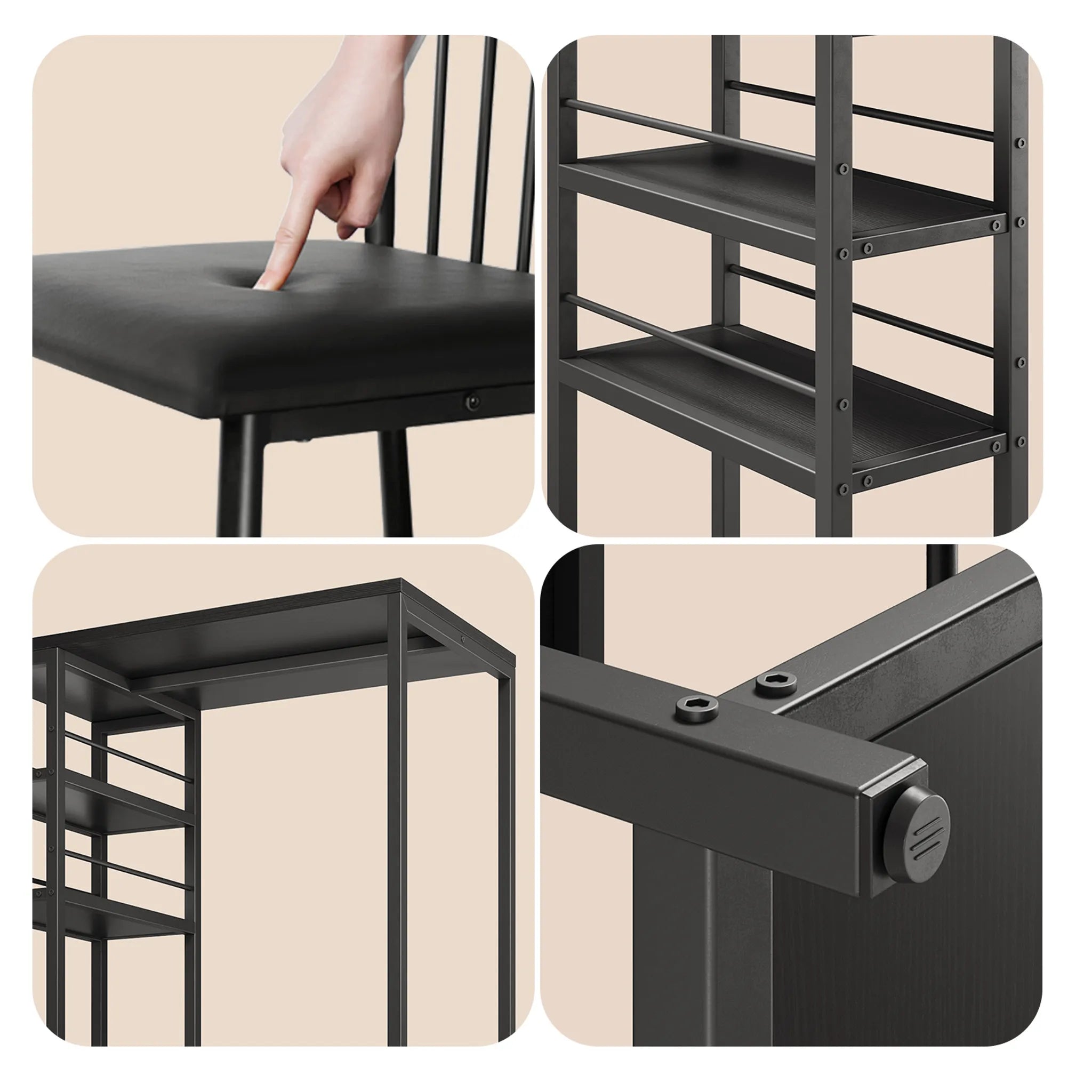 bealife-tisch-und-stuhl-tb51-bartisch-set-schwarz-2-hocker-50kg image 6