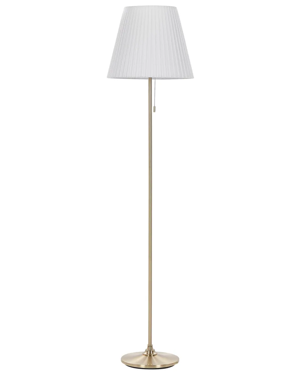beliani-torysa-stehlampe-eisen-messingfarben-148-cm-wei image 1