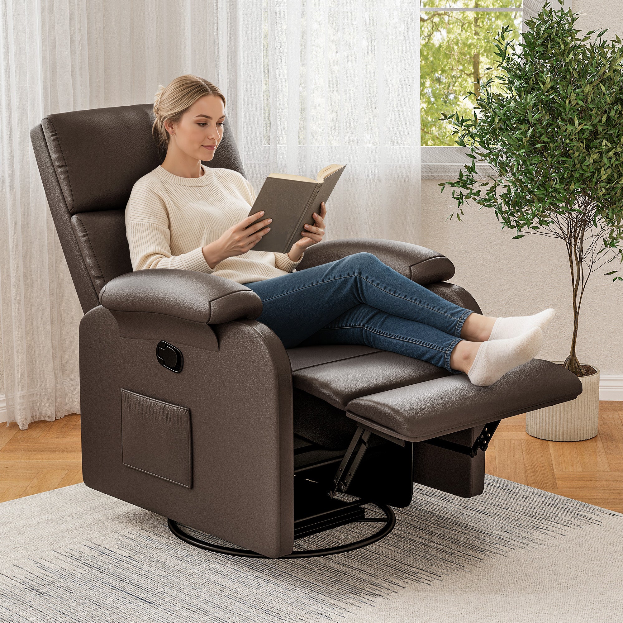 homall-recliner-chair-relaxsessel-grau-mit-massage-pu-leder image 3