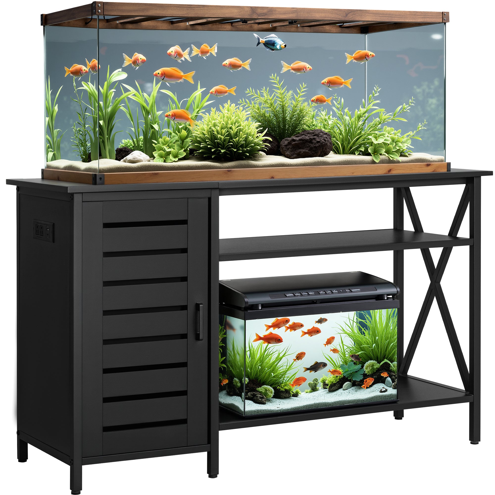 homall-shelf-aquarium-unterschrank-schwarz-55-75-gallonen image 1