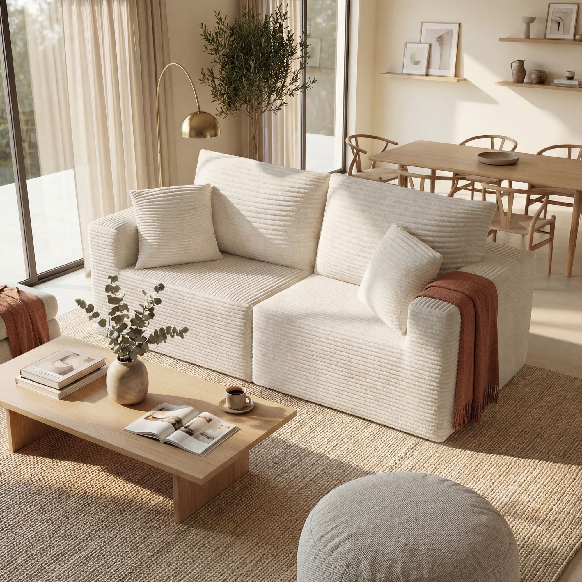 homall-sofa-modulare-couch-grau-3-sitzer-cord image 3