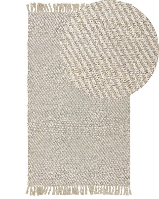 beliani-aladag-teppich-80x150-beige-boho-fransen image 1
