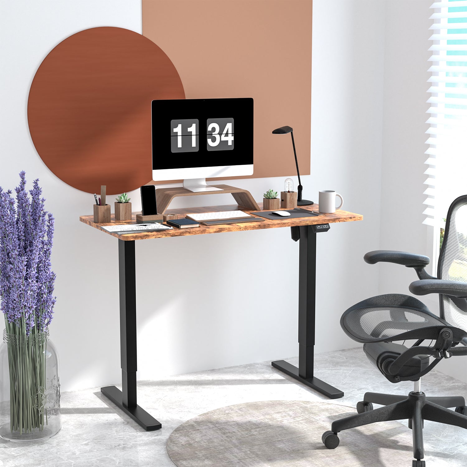 homall-standing-desk-h-henverstellbarer-schreibtisch-47-zoll-schwarz image 2