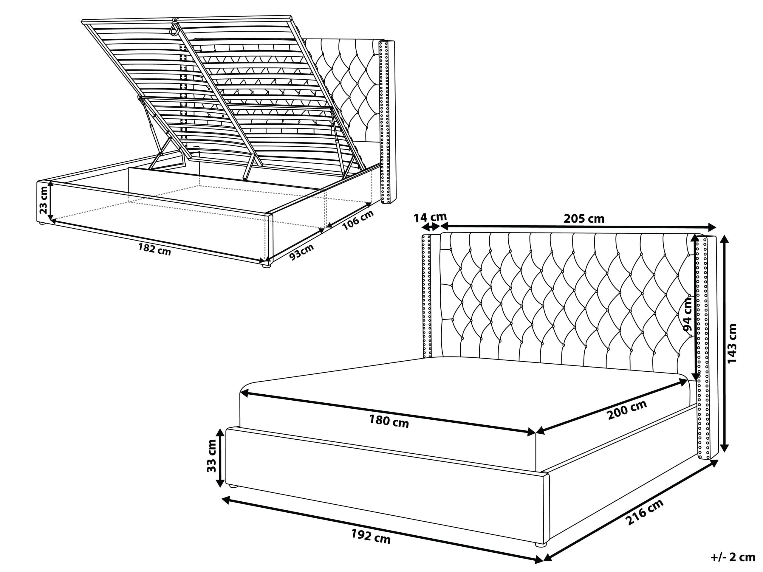 beliani-betten-lubbon-samtbett-180x200-hellgrau-mit-bettkasten image 3