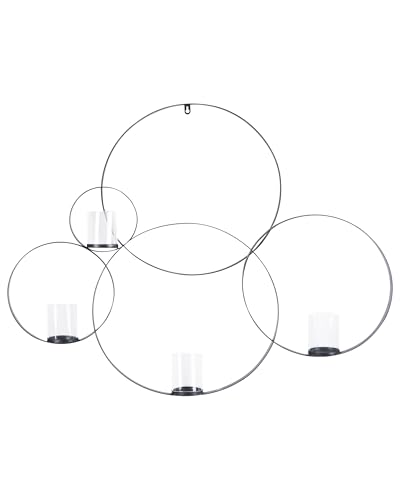 beliani-buru-wandkerzenhalter-schwarz-4-flammig-metall-glas image 6