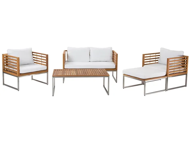 beliani-bermuda-gartenset-akazie-hellbraun-wei-sofa-sessel-tisch image 1