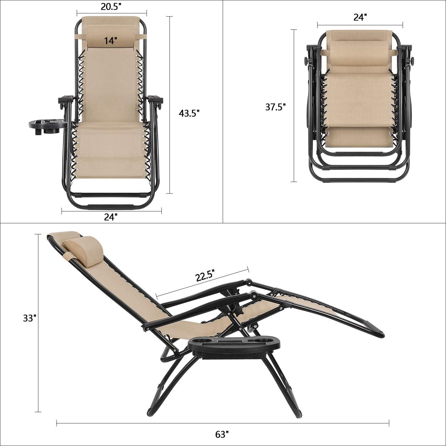 homall-zero-gravity-liegestuhl-textilene-beige-2er-set image 7