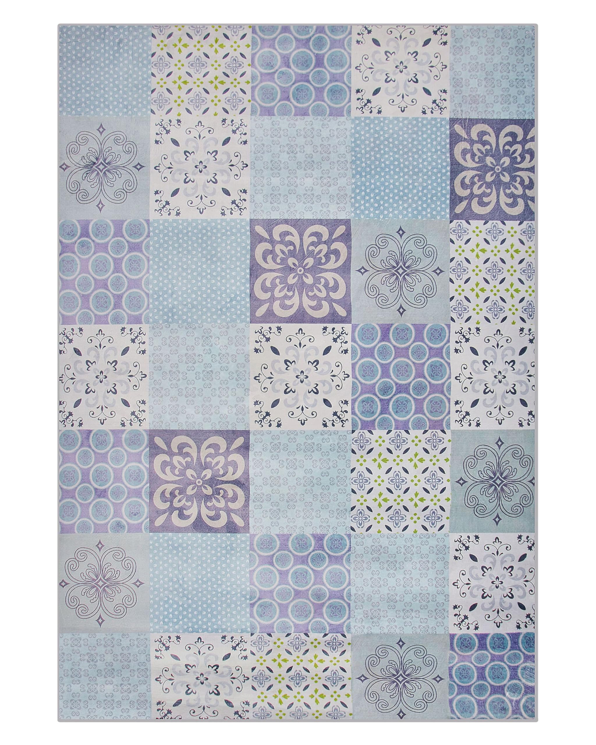beliani-inkaya-teppich-140x200-cm-grau-mosaik-polyester image 1