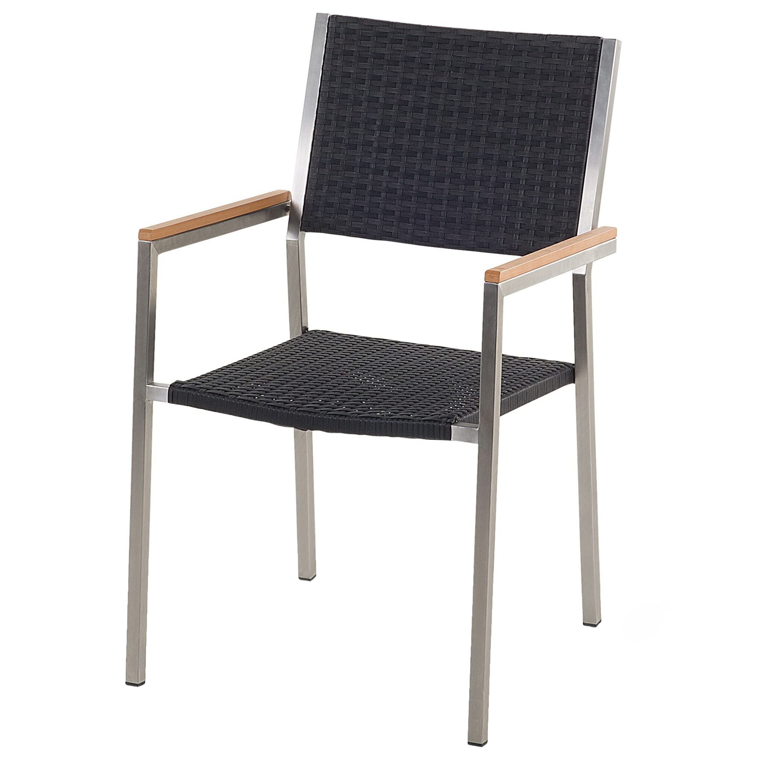 beliani-grosseto-gartenset-8-sitzer-schwarz-220-cm-rattan image 4