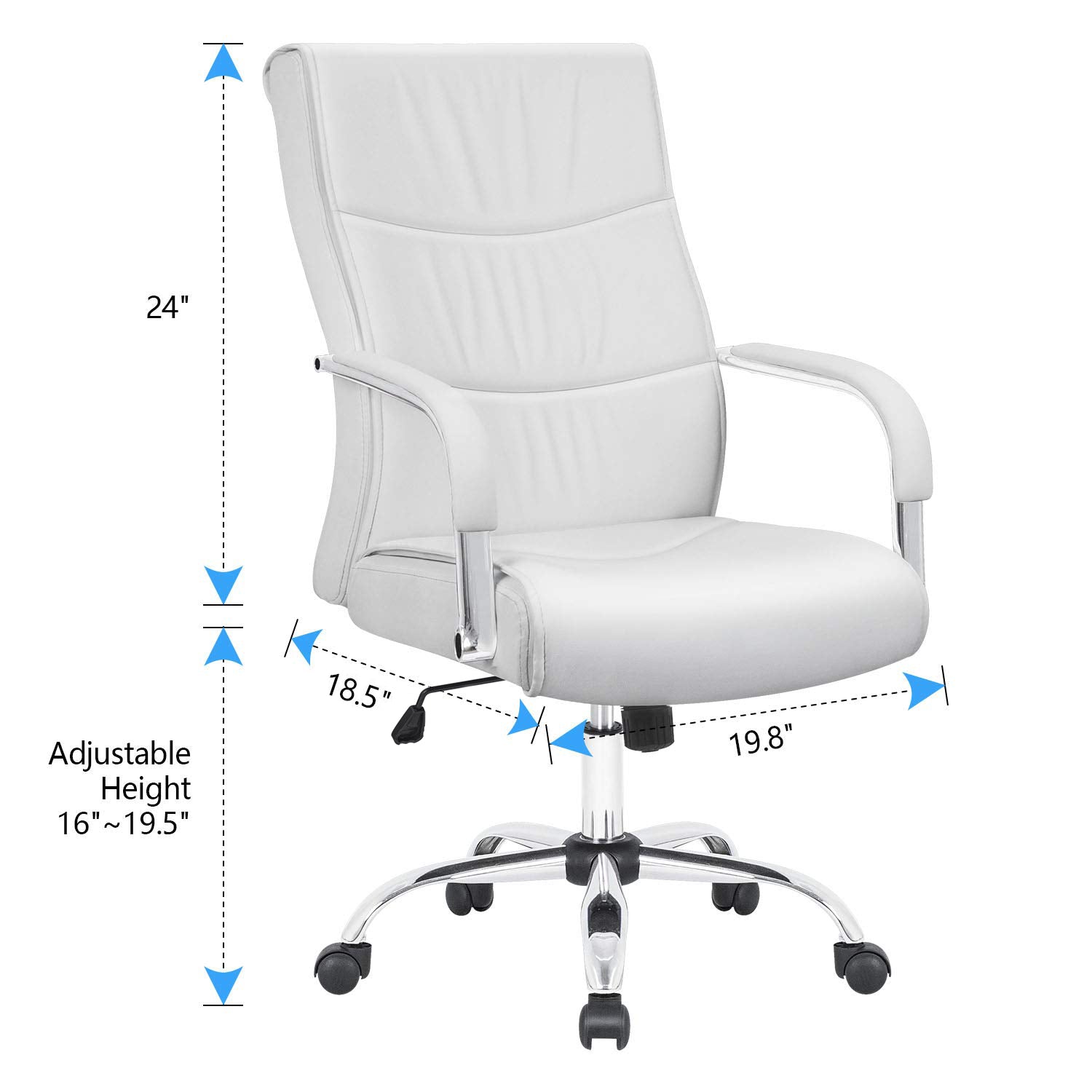 homall-office-leather-chair-chefsessel-braun-hochlehner image 2