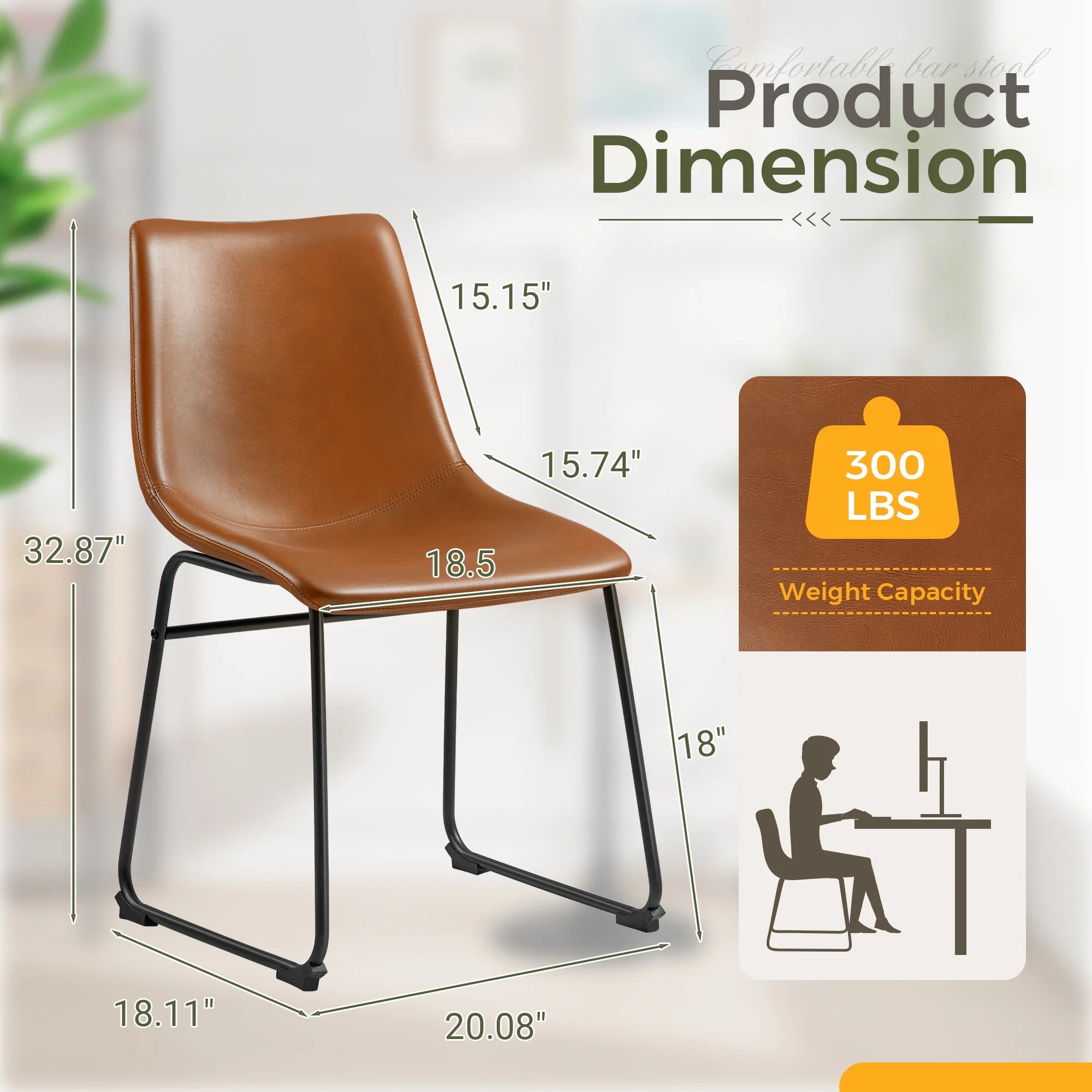 homall-bar-stool-barhocker-18-zoll-braun-2er-set-pu-leder image 7