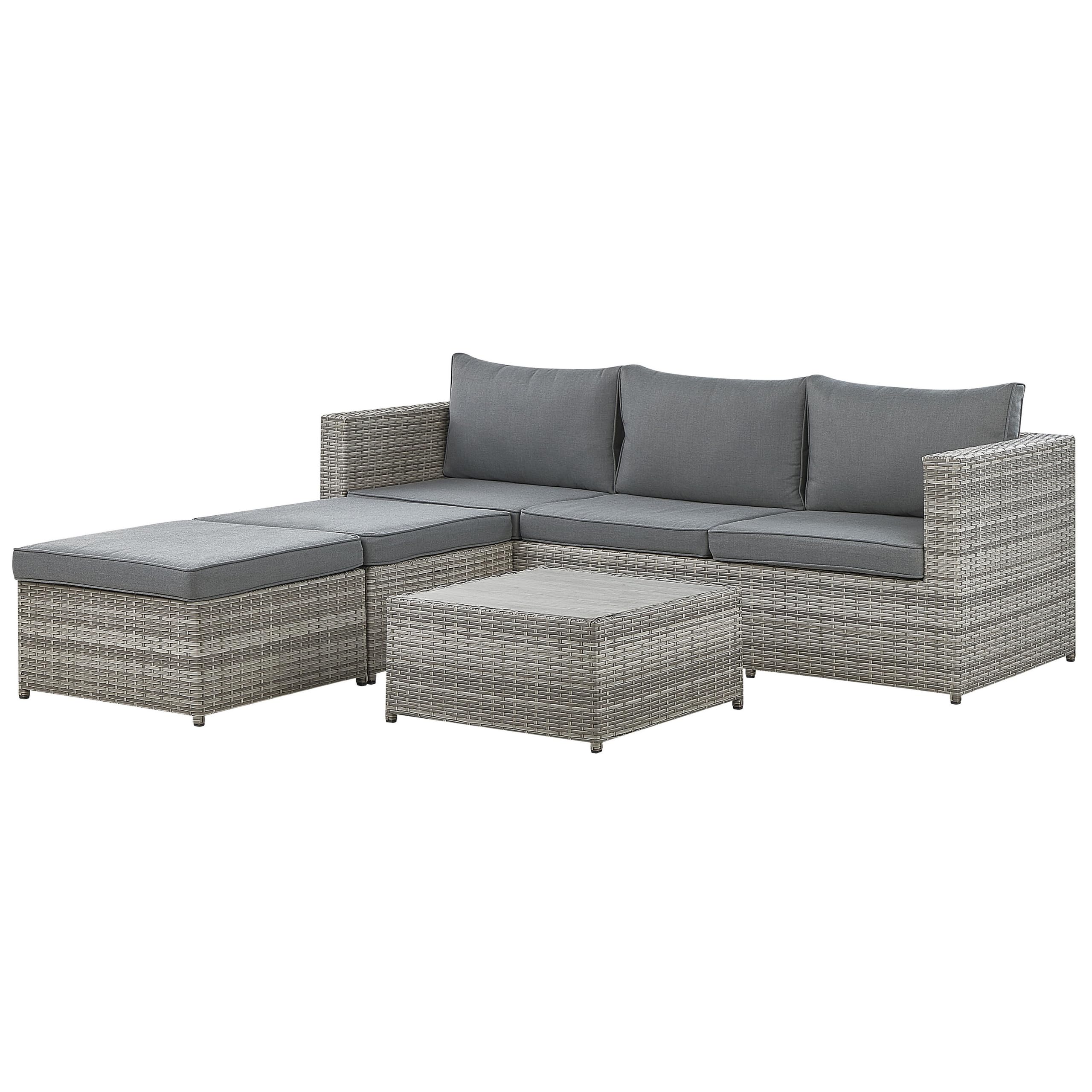 beliani-sabbia-lounge-set-polyrattan-rechts-grau-mit-ottomanen image 4