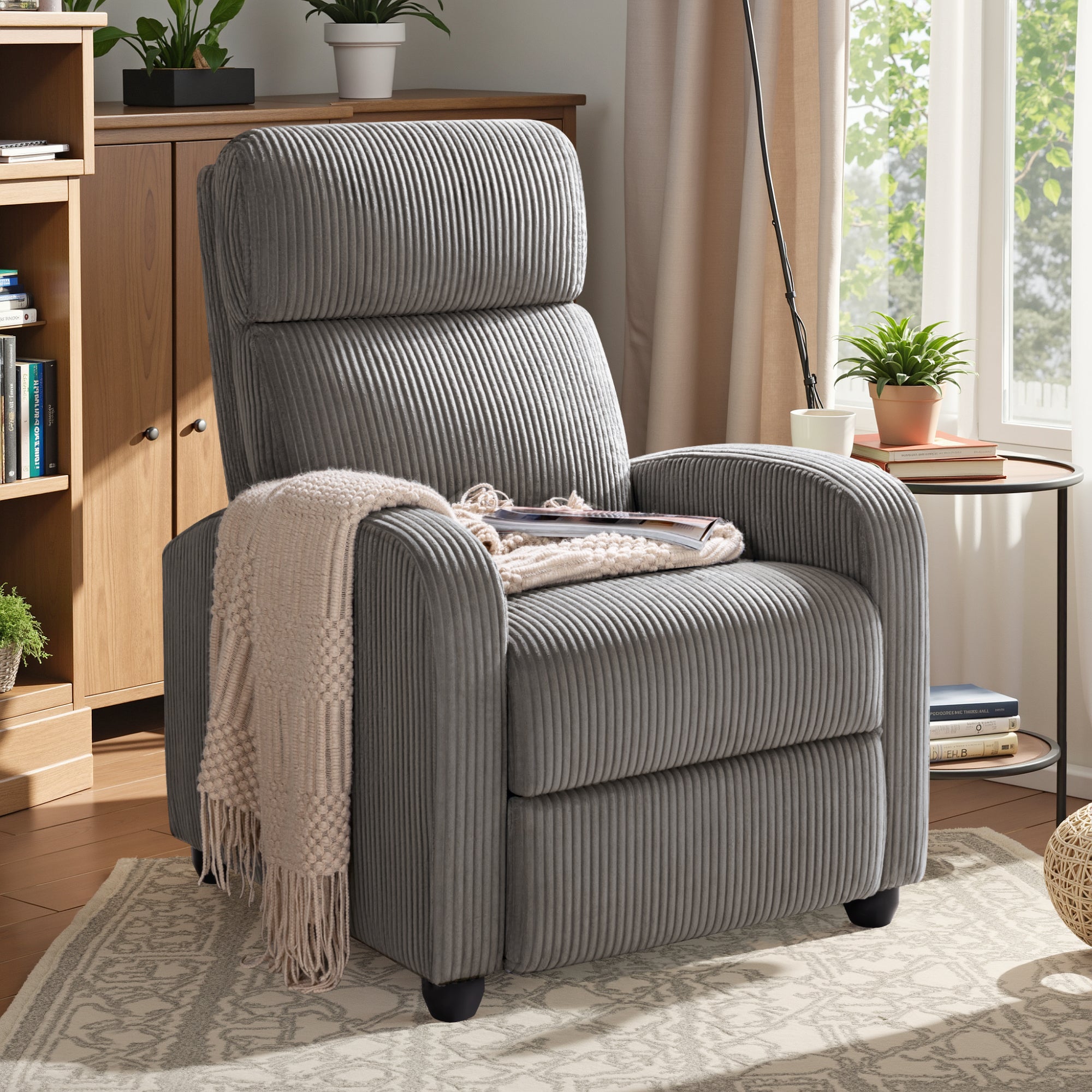 homall-recliner-chair-fernsehsessel-cord-grau-verstellbar-relax image 7