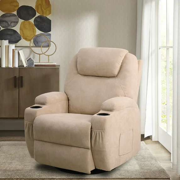 homall-recliner-relaxsessel-beige-stoff-mit-massage image 1