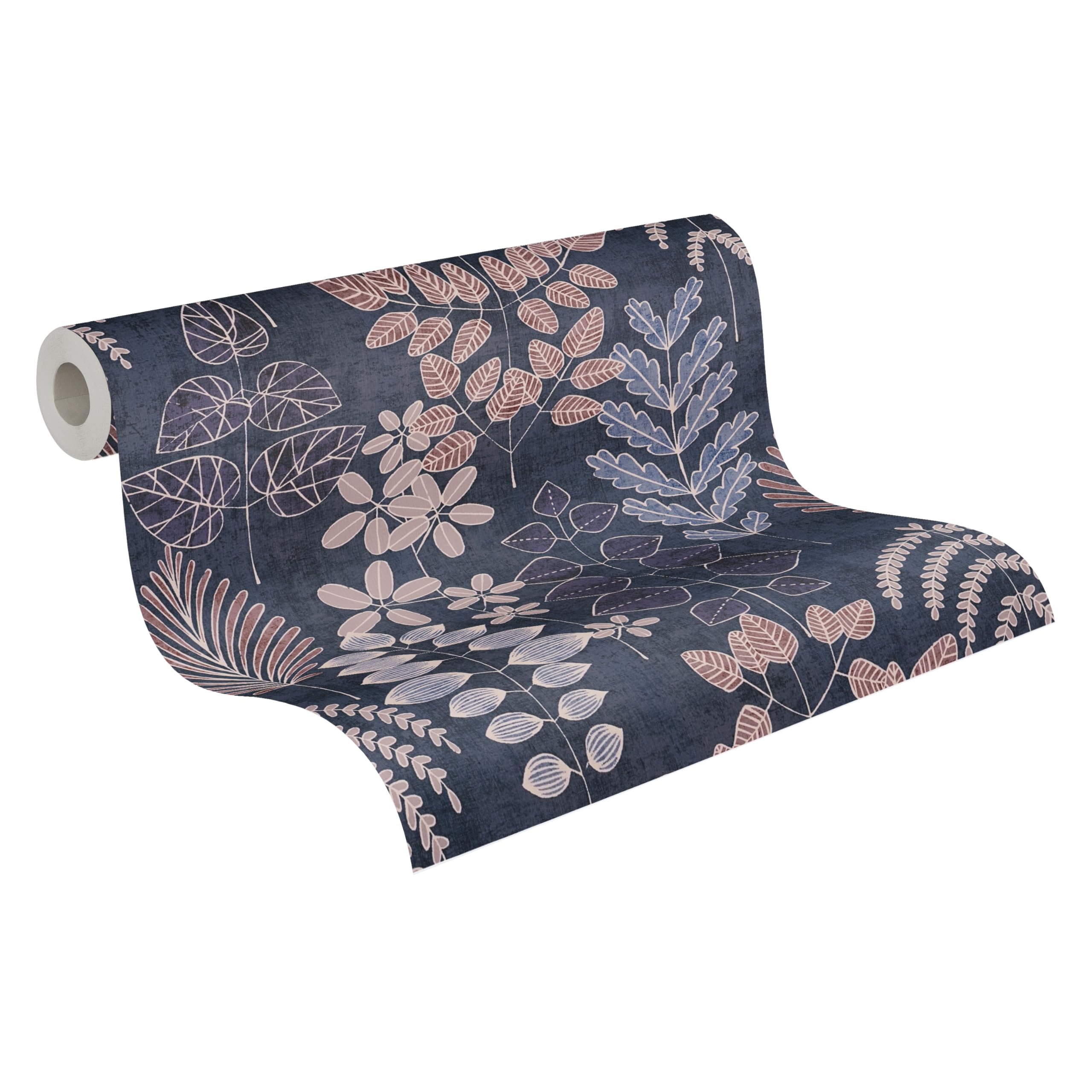a-s-cr-ation-bl-tter-vliestapete-blau-creme-10-05x0-53m-natur-look image 1