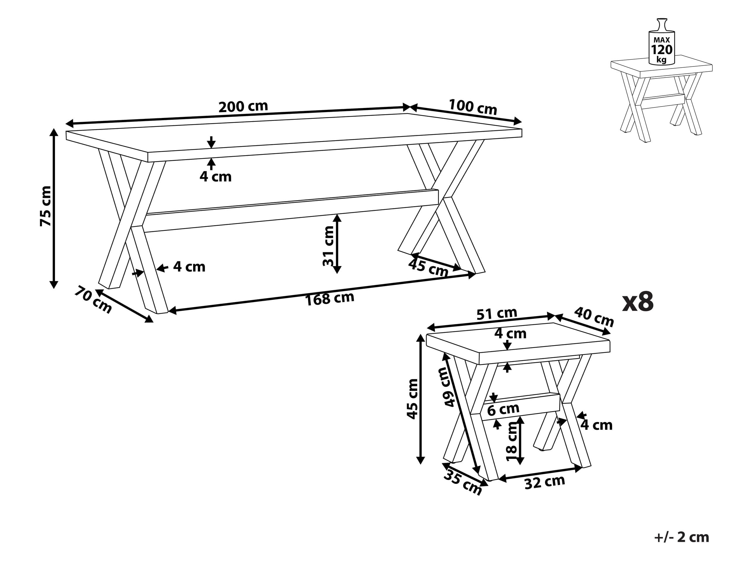 beliani-olbia-gartenset-wei-200x100-cm-mit-8-hockern-beton image 3