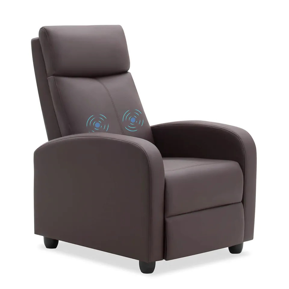 homall-recliner-massagesessel-fernsehsessel-braun-kunstleder image 1